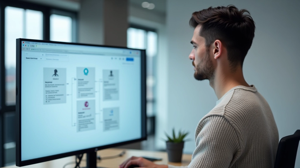Plan du site affiché sur écran montrant la hiérarchie des pages et liens de navigation